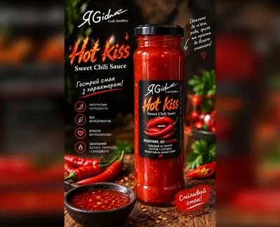 Sweet Chili Sauce "Hot Kiss" 235 мл, ЯGidna-harvy.market