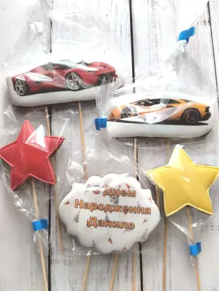 Набір пряників з машинками  - 4